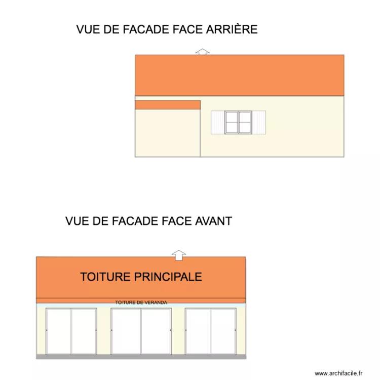 Fa&ccedil;ade Avant et Arri&egrave;re. Plan de 