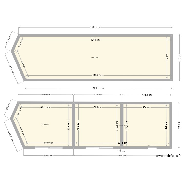 Dépendance. Plan de 3 pièces et 96 m2