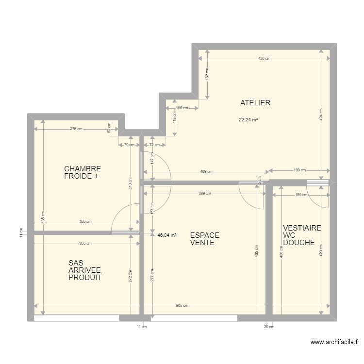 AUCHAN 1. Plan de 2 pièces et 68 m2