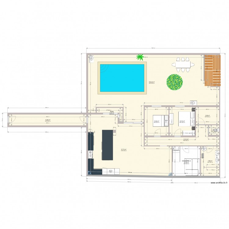 plan amenagement cour. Plan de 0 pièce et 0 m2