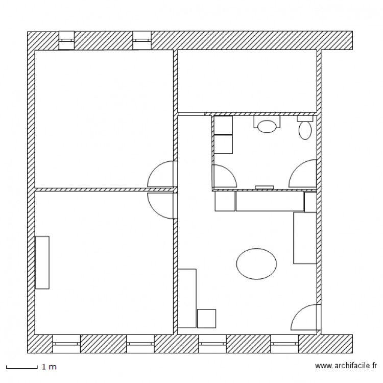 Marciac_F3_Plan_1_Meublé. Plan de 0 pièce et 0 m2