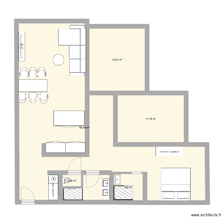 appart alger 2.. Plan de 5 pièces et 94 m2