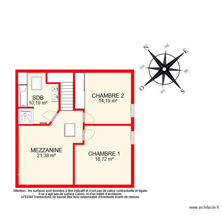 BI 10269 ETAGE. Plan de 20 pièces et 185 m2