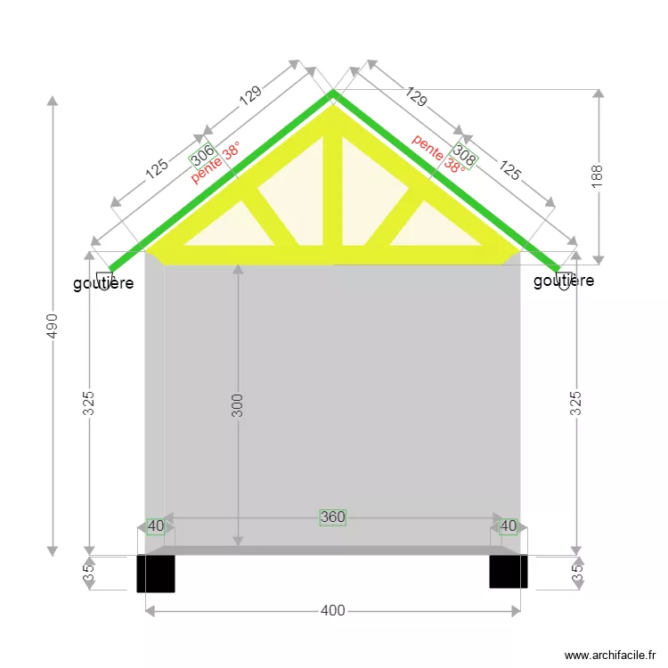 garageface nord 222. Plan de 