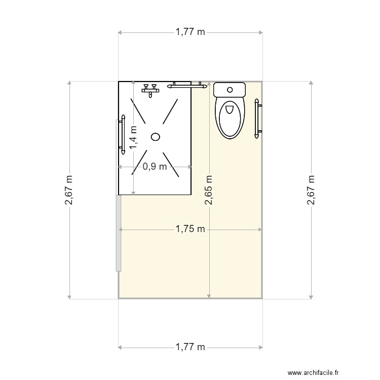 FAVRE. Plan de 1 pièce et 5 m2