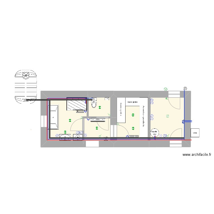 Maison Chambilly. Plan de 5 pièces et 25 m2