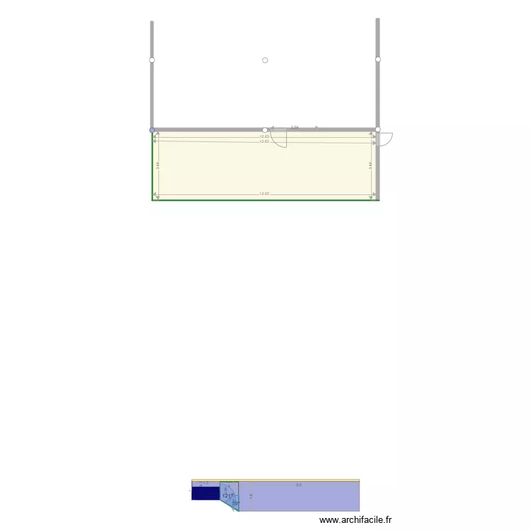 Piscine La Plaine avant - vue de dessus V1. Plan de 
