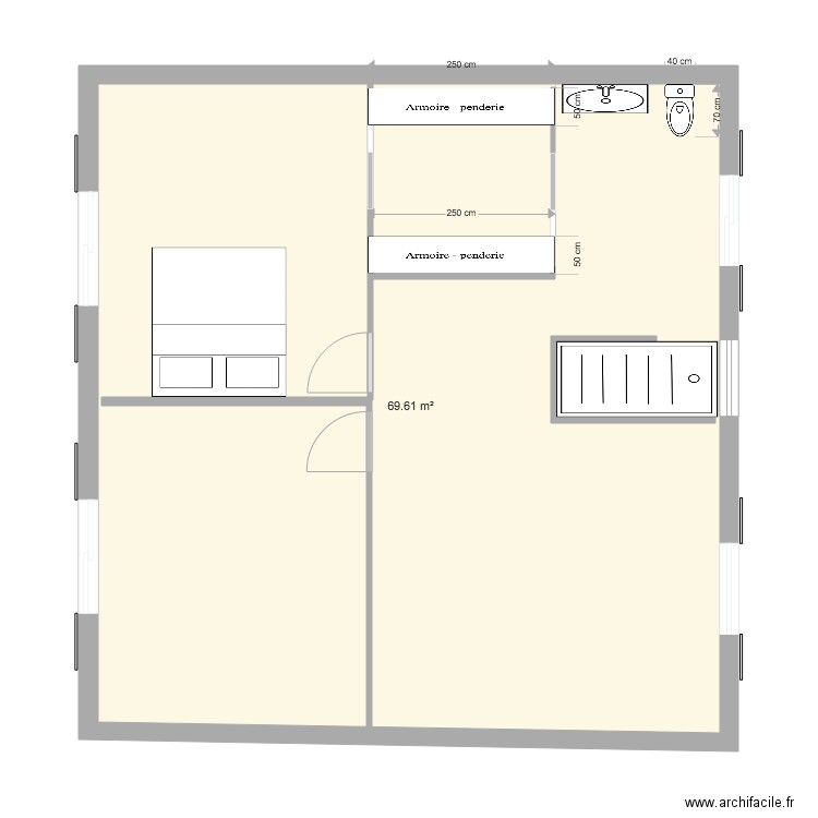 MALMOUSQUE ETAGE. Plan de 0 pièce et 0 m2