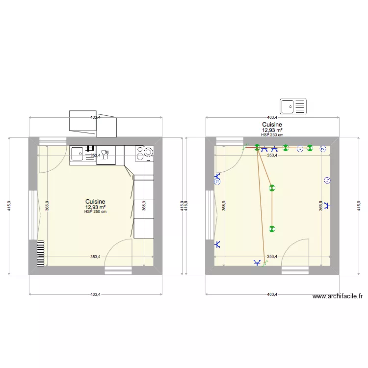 CASTRES 1ER ETAGE  CUISINE. Plan de 