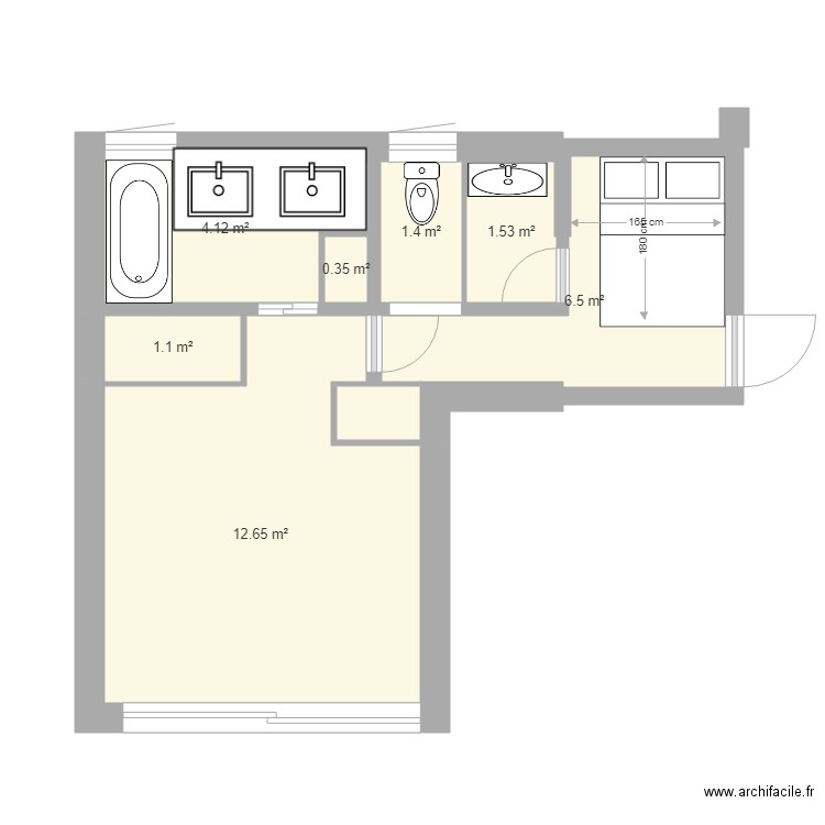 rohr existant. Plan de 0 pièce et 0 m2