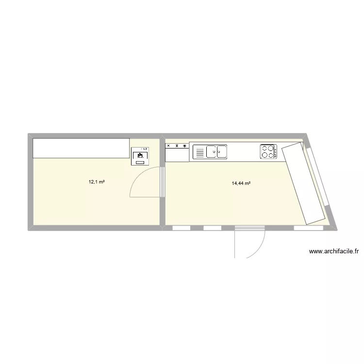 Cuisine Veranda. Plan de 