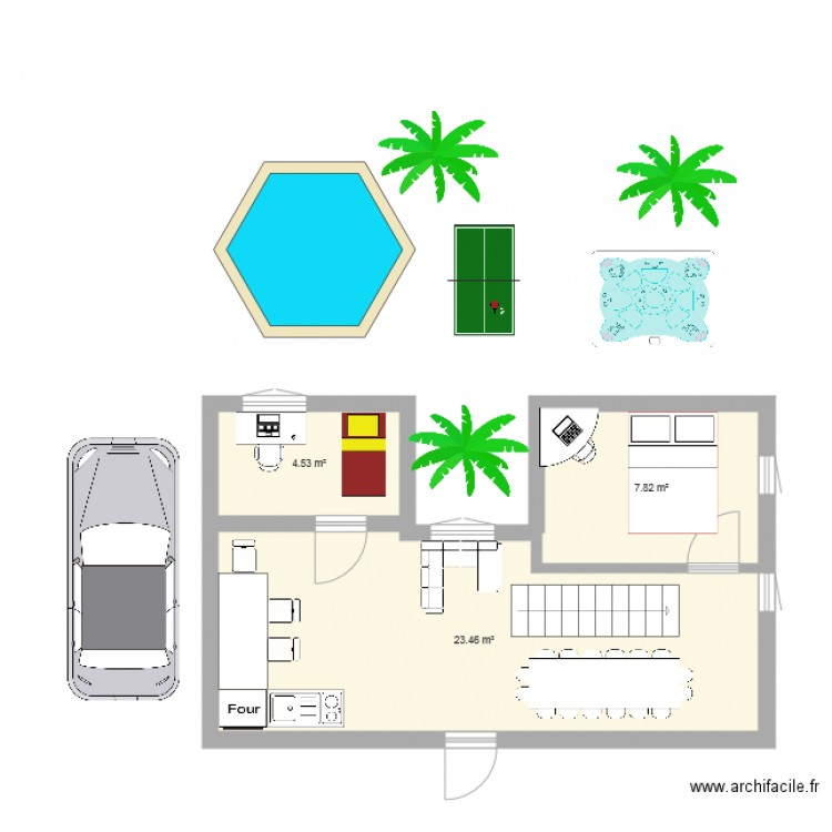 maison palmier. Plan de 0 pièce et 0 m2