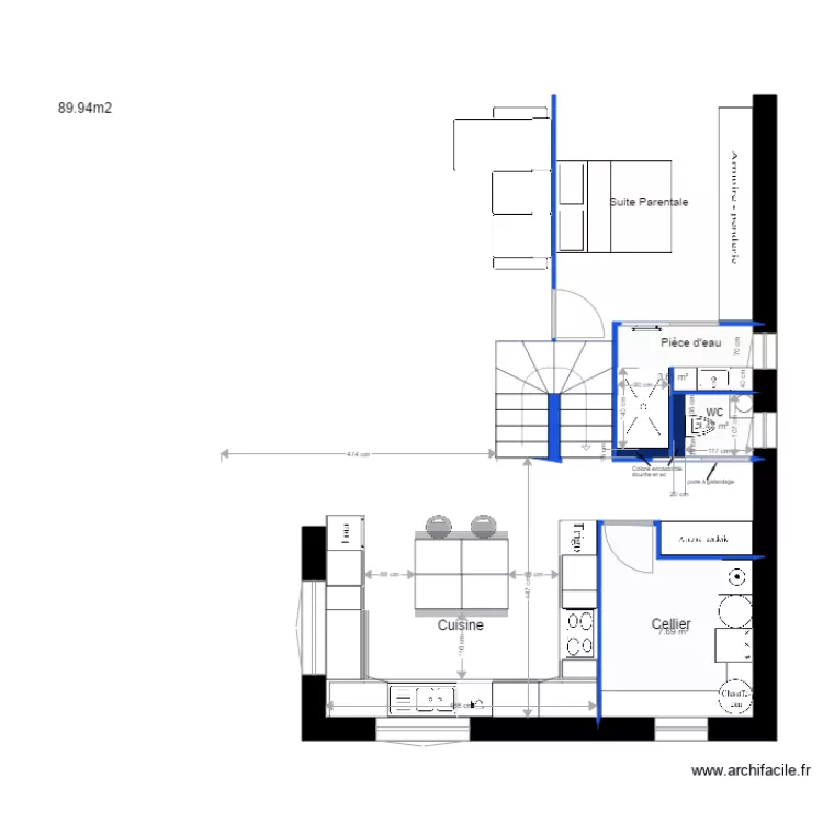 Choisy  modif rdc Favre. Plan de 