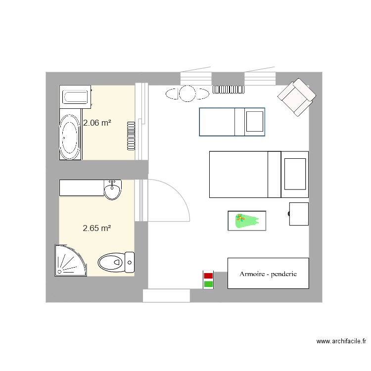 chambre hopital. Plan de 0 pièce et 0 m2
