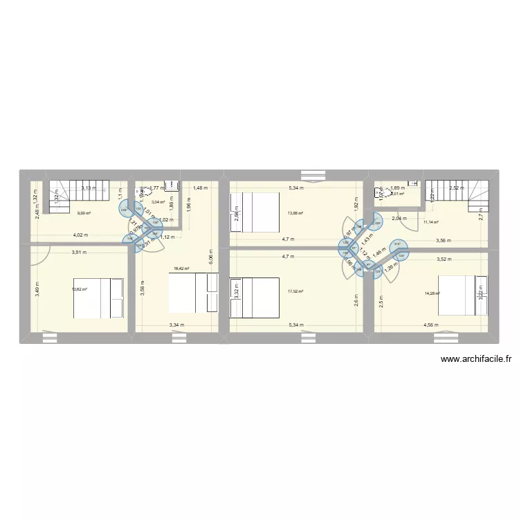 Etage 04/01/2013. Plan de 9  et 102 m²
