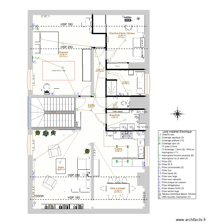 PLAN D'ARCHITECTURE Ameublement. Plan de 0 pièce et 0 m2