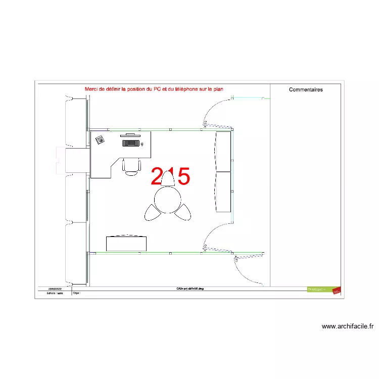 bureau 215 E ROURE. Plan de bureau 215 E ROURE. Plan de
