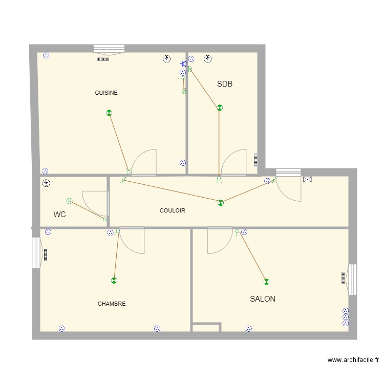 FRINAULT. Plan de 5 pièces et 75 m2