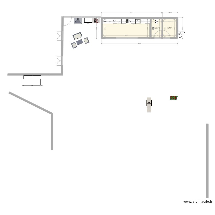 Annexe. Plan de 3 pièces et 22 m2
