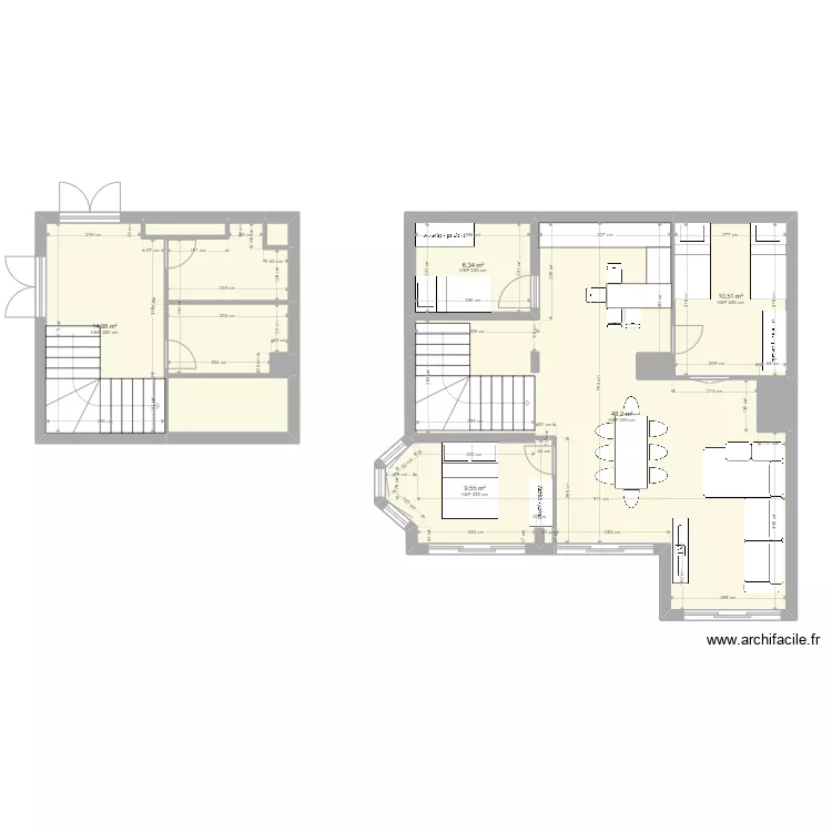les coches V2. Plan de 