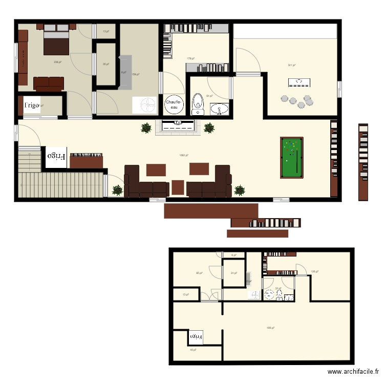 SOUS SOL 2022. Plan de 19 pièces et 272 m2