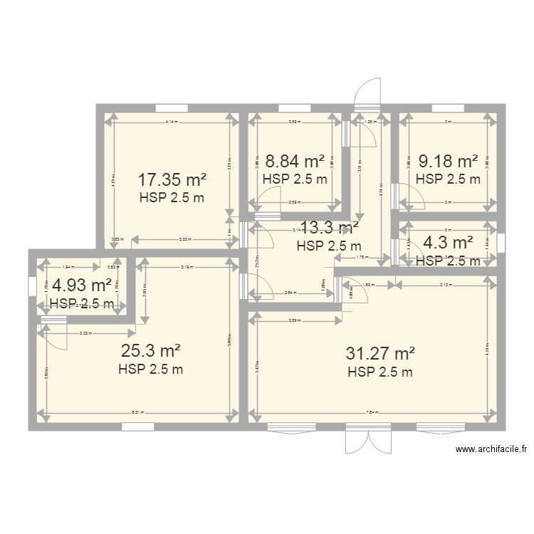 Maison a trois pièce. Plan de 0 pièce et 0 m2