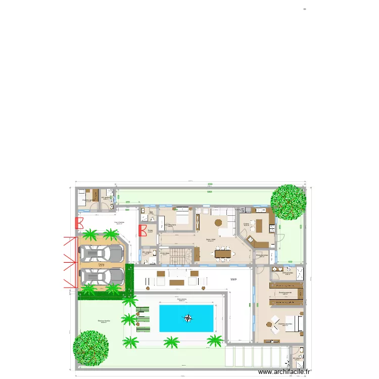 Ngaparou 2 plan rdc. Plan de 