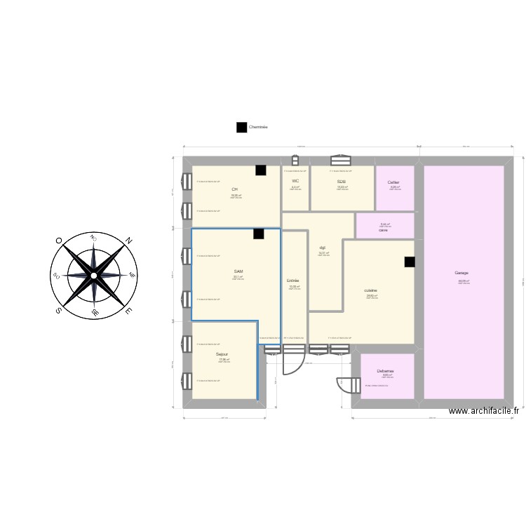 MASSON. Plan de 23 pièces et 446 m2