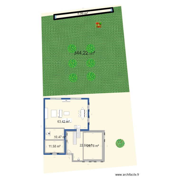 Plan de masse Courseulles 2. Plan de 6 pièces et 196 m2