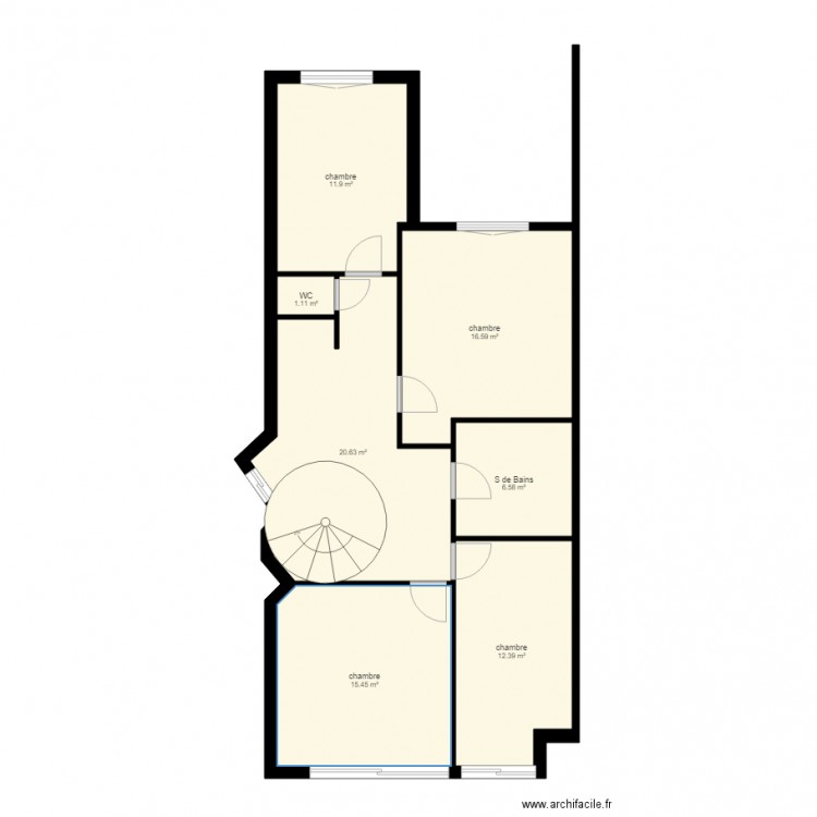 duc etage. Plan de 0 pièce et 0 m2