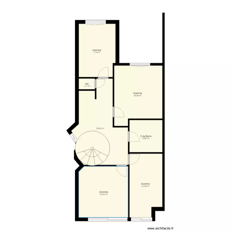 duc etage. Plan de 