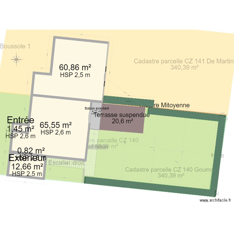 Plan de masse Parcelle 140 Goumon. Plan de 12 pièces et 288 m2