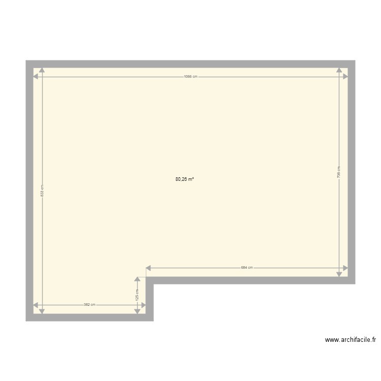 Van DJICK. Plan de 1 pièce et 80 m2