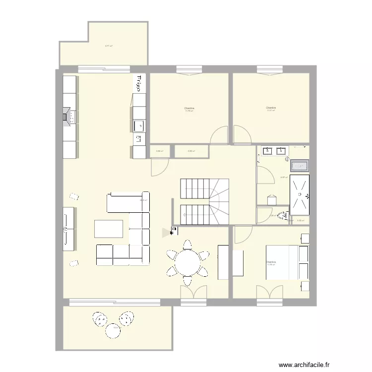 venelles 1975 cuisine agrandie. Plan de 