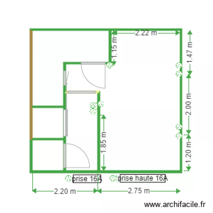 Bas placo seul electriques prises circuit 1. Plan de 