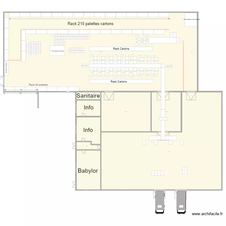 Nouveau batiment. Plan de 