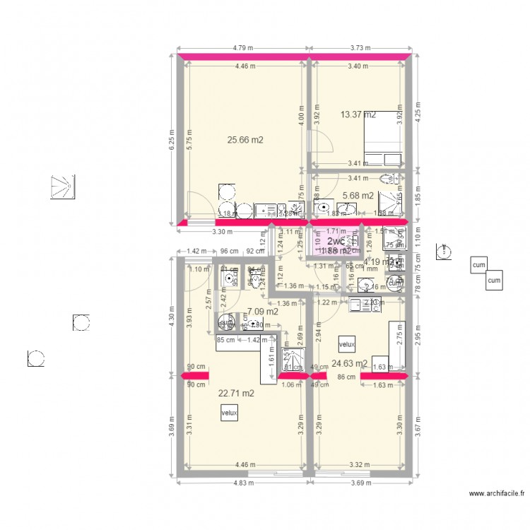 BONNAC PLAN 1 T2 et 2 studios. Plan de 0 pièce et 0 m2