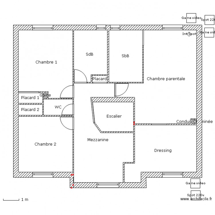 Eclairage Exterieur Etage. Plan de 0 pièce et 0 m2