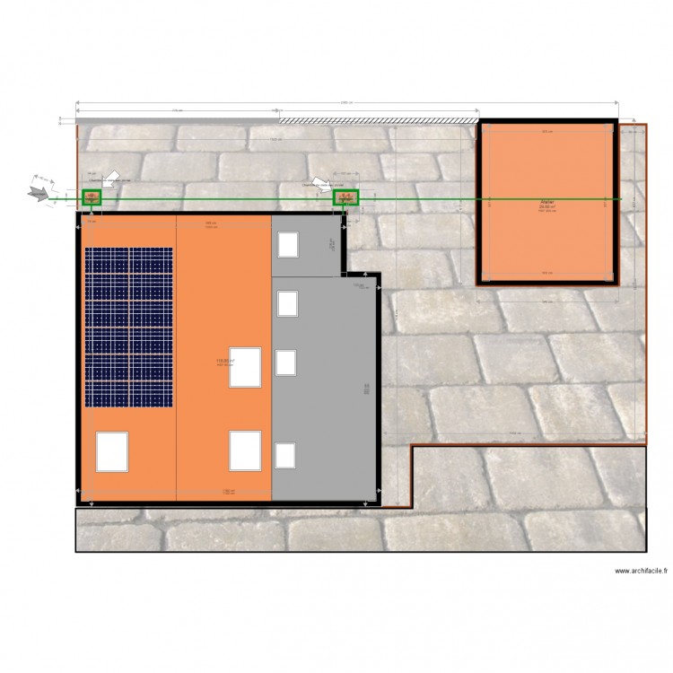 Exterieur parking dalle pour atelier. Plan de 0 pièce et 0 m2