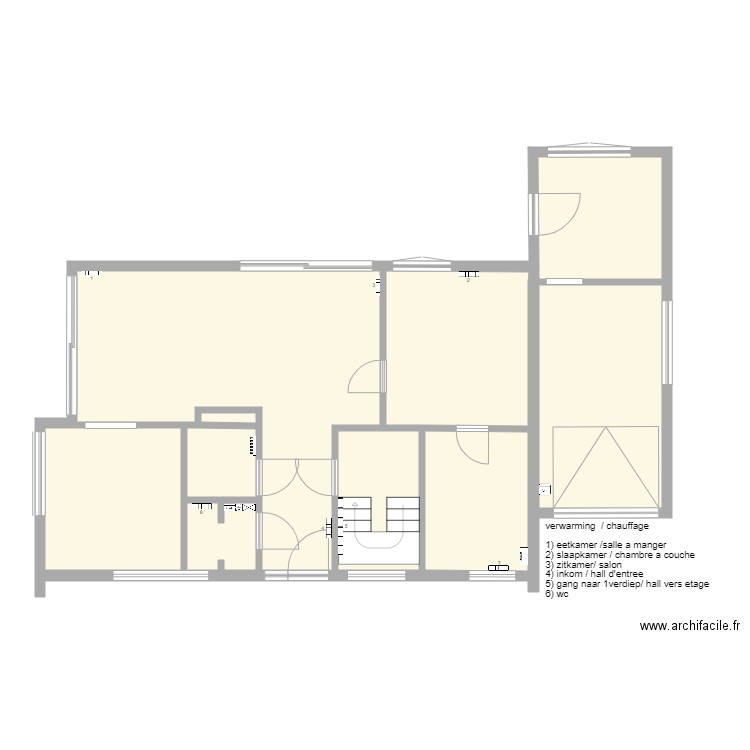 chauffage rez. Plan de 9 pièces et 106 m2