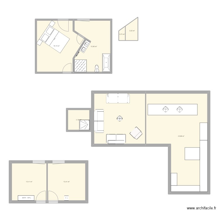 Bedroom. Plan de 9 pièces et 139 m2