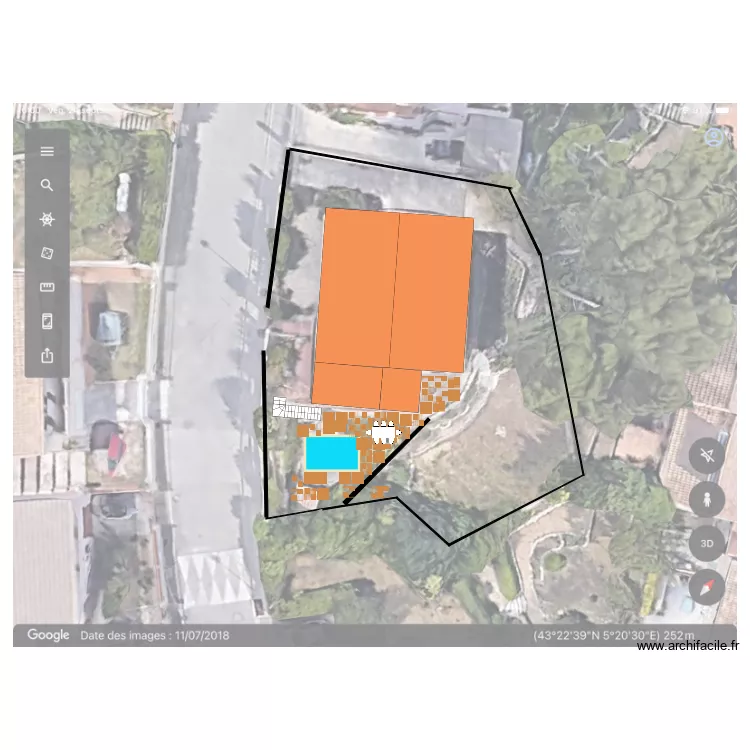 Piscine terrasse. Plan de Piscine terrasse. Plan de