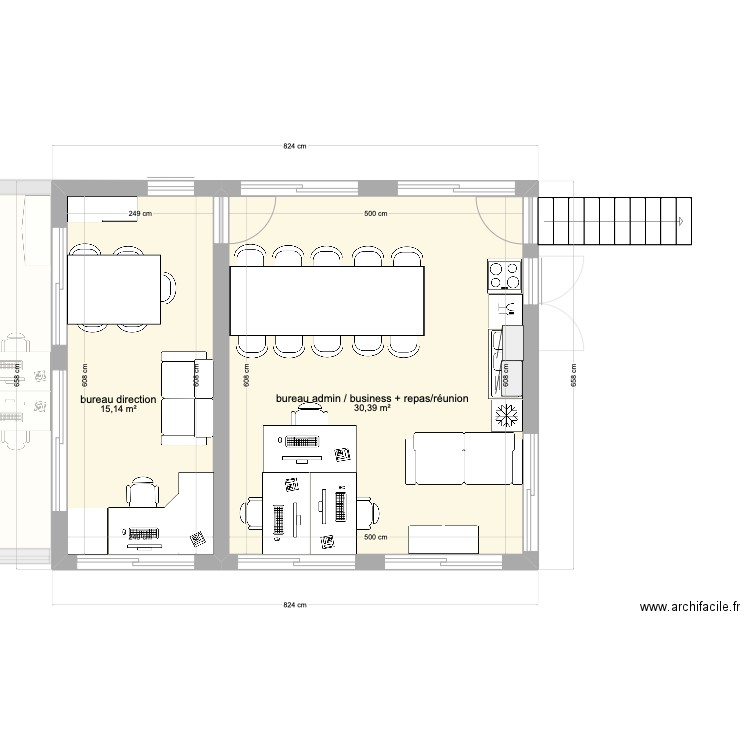 bureau site pilote dalle agrandie option 2 bureau indus. Plan de 8 pièces et 143 m2