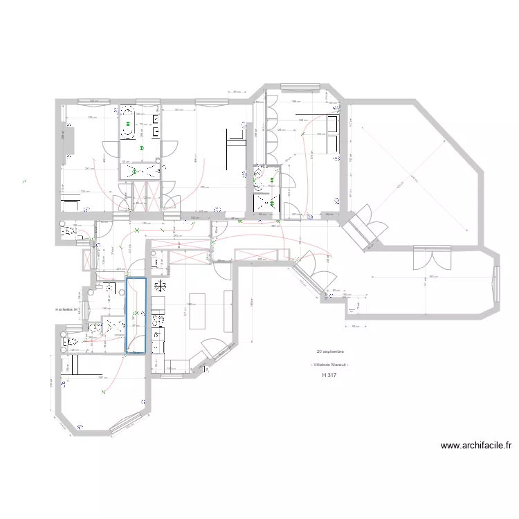 17 eme projet cuisine. Plan de 