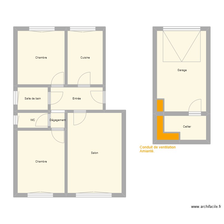 Croquis FERRARI App et garage. Plan de 12 pièces et 81 m2