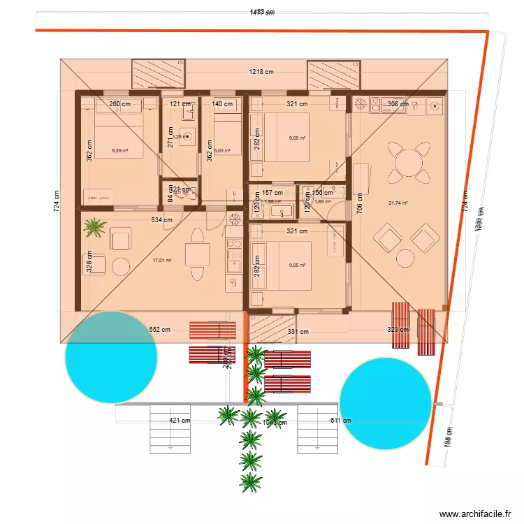 Popotte Steph 1/3 toit. Plan de 10 pièces et 80 m²