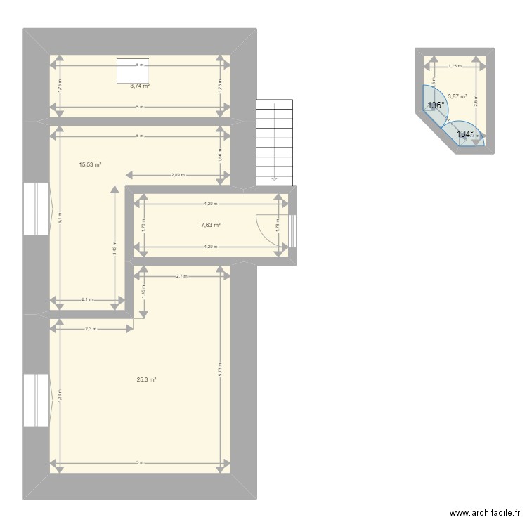 Martinoty . Plan de 9 pièces et 159 m2