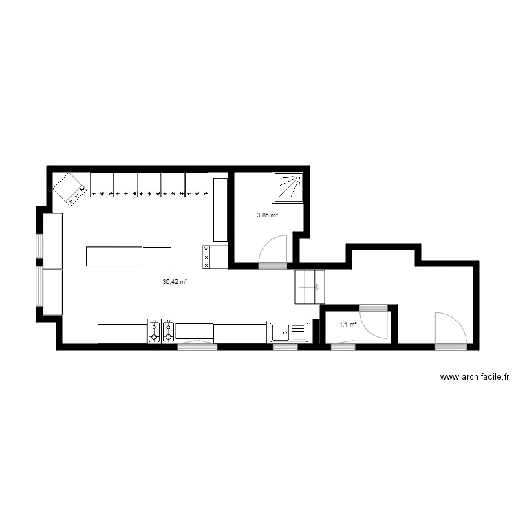 DELICE MEDITERRANEENS. Plan de 3 pièces et 36 m2