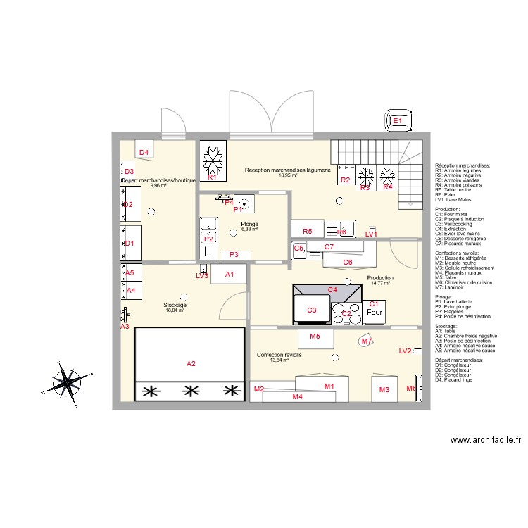 RDC AVEC COTATIONS. Plan de 0 pièce et 0 m2