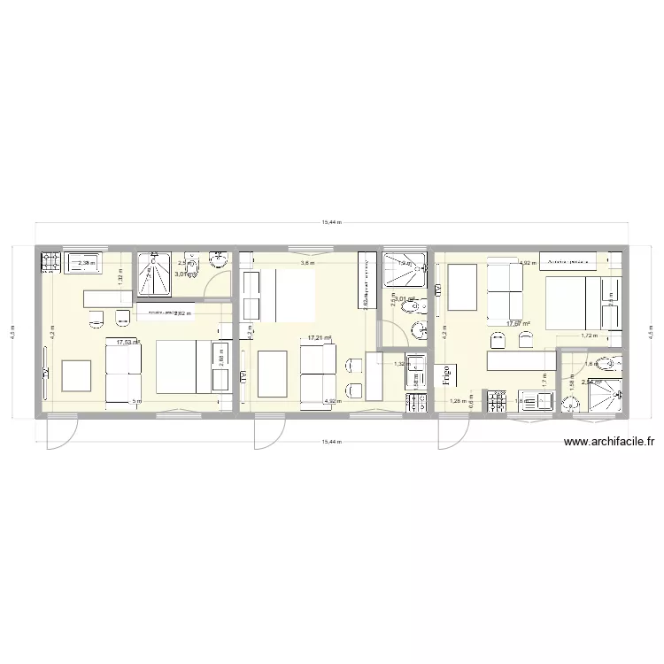 Studio moderne. Plan de 